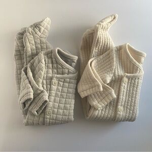 Baby Gap Gray and Cream Footsie Bundle Set, 0-3 Months